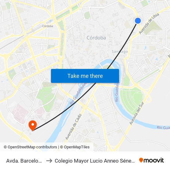 Avda. Barcelona to Colegio Mayor Lucio Anneo Séneca map