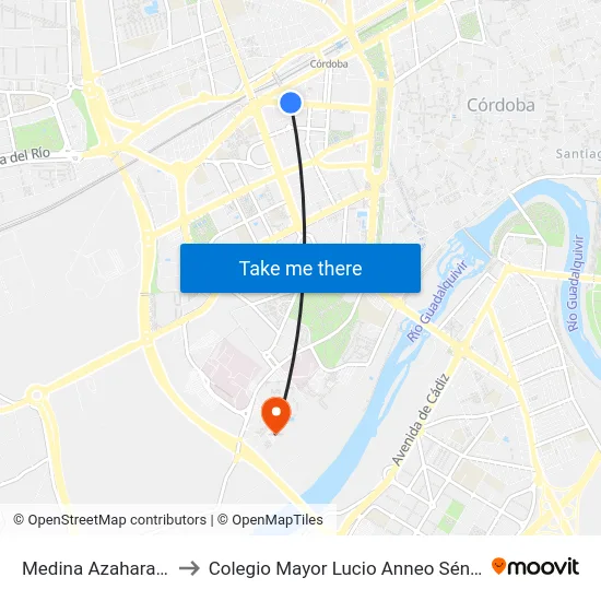Medina Azahara 2ª to Colegio Mayor Lucio Anneo Séneca map