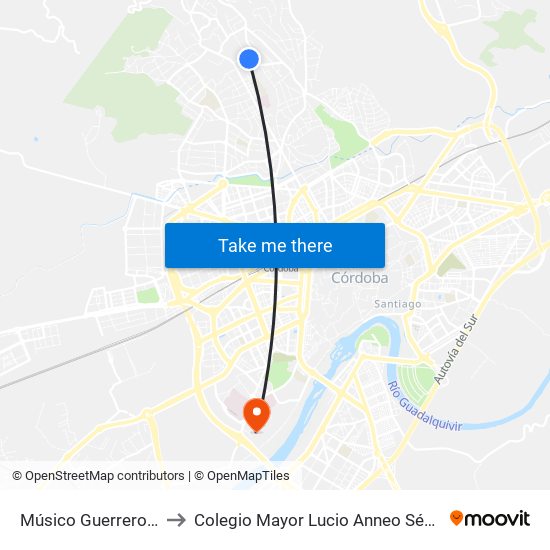 Músico Guerrero 1ª to Colegio Mayor Lucio Anneo Séneca map