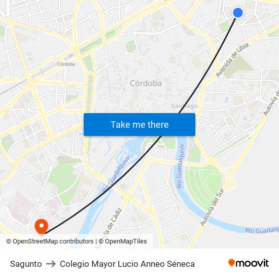 Sagunto to Colegio Mayor Lucio Anneo Séneca map