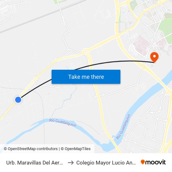 Urb. Maravillas Del Aeropuerto Dc to Colegio Mayor Lucio Anneo Séneca map