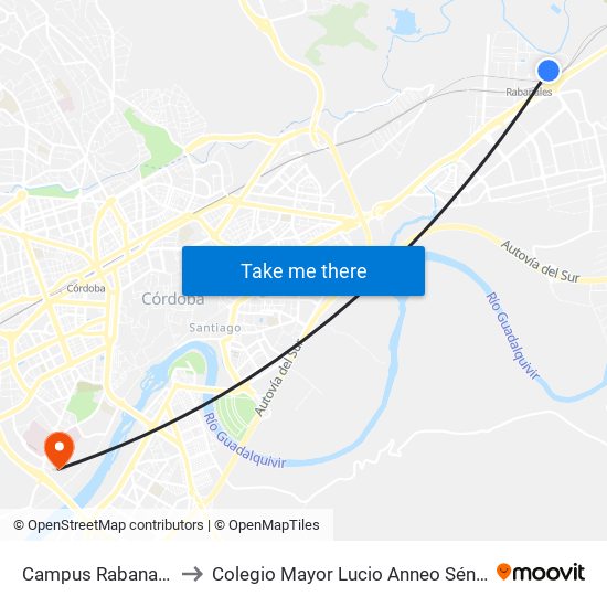 Campus Rabanales to Colegio Mayor Lucio Anneo Séneca map