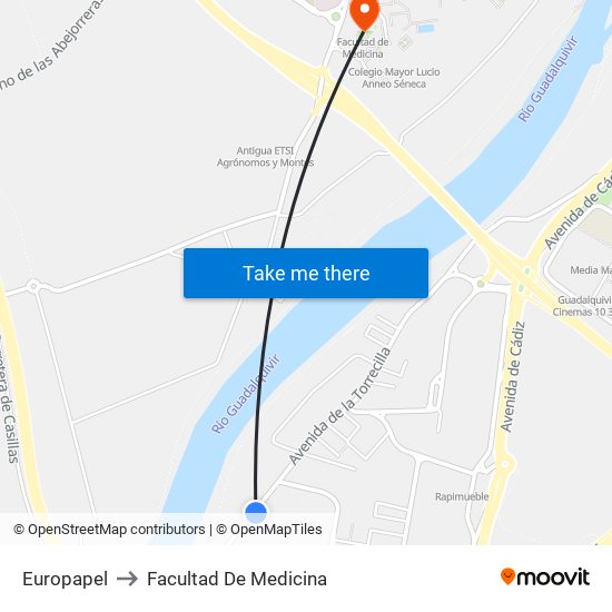 Europapel to Facultad De Medicina map