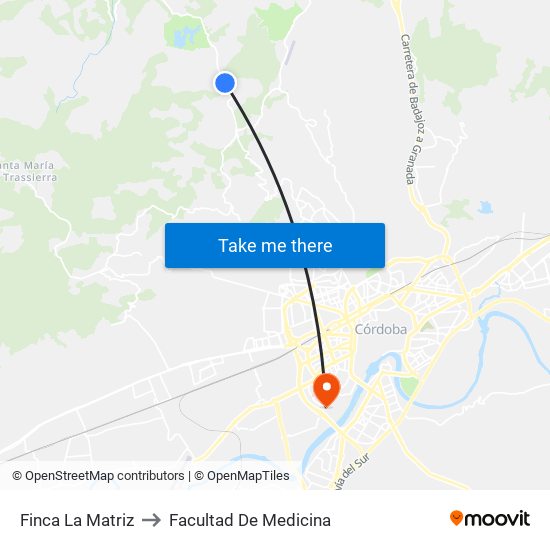 Finca La Matriz to Facultad De Medicina map