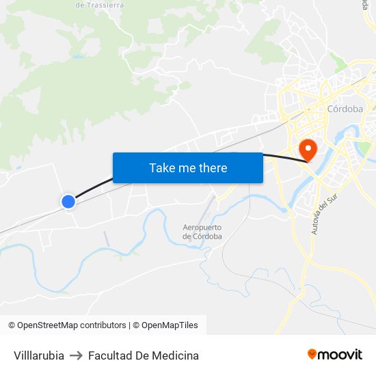 Villlarubia to Facultad De Medicina map