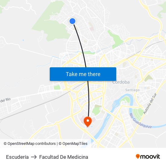 Escudería to Facultad De Medicina map