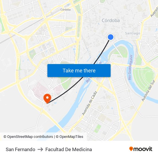 San Fernando to Facultad De Medicina map