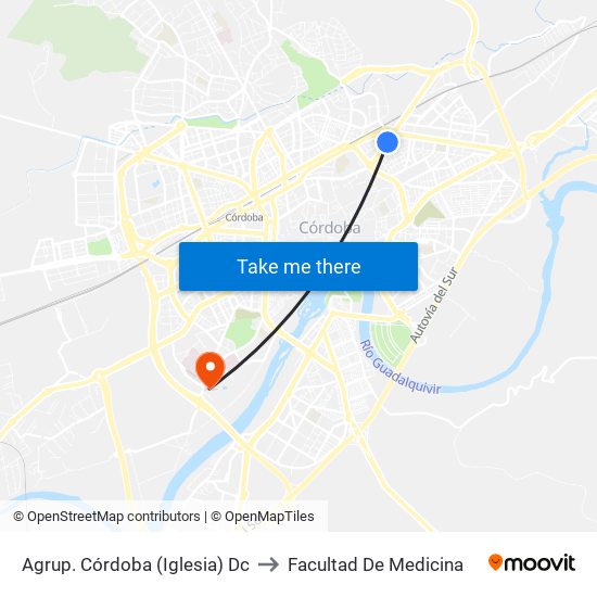 Agrup. Córdoba (Iglesia) Dc to Facultad De Medicina map