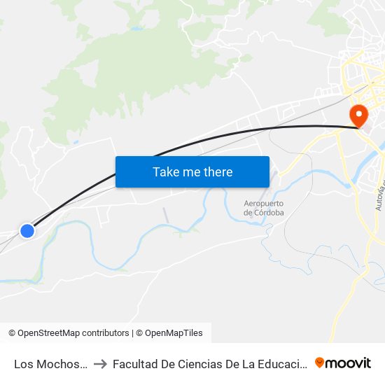 Los Mochos 3 to Facultad De Ciencias De La Educación map