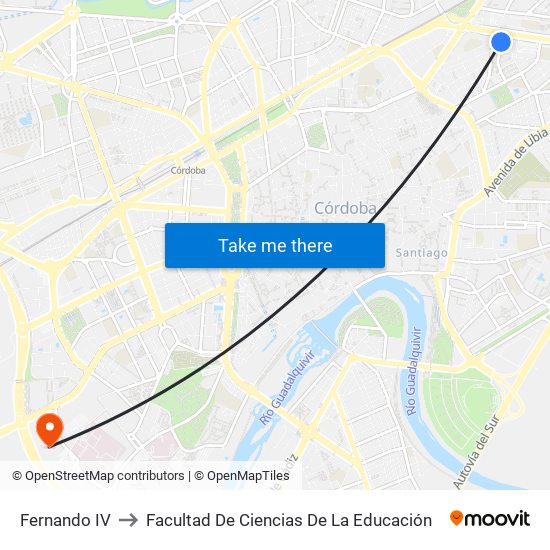 Fernando IV to Facultad De Ciencias De La Educación map
