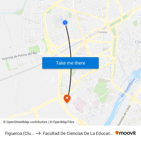 Figueroa (Club) to Facultad De Ciencias De La Educación map