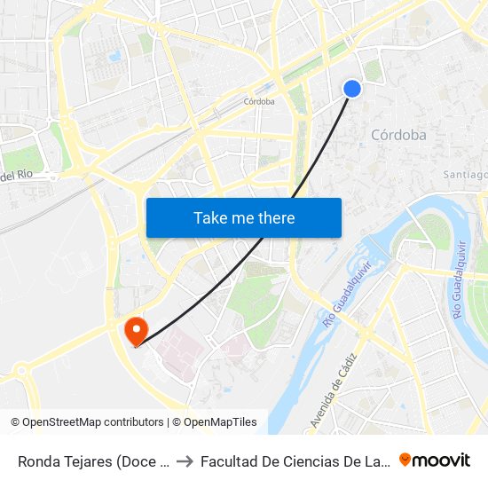 Ronda Tejares (Doce Octubre) to Facultad De Ciencias De La Educación map