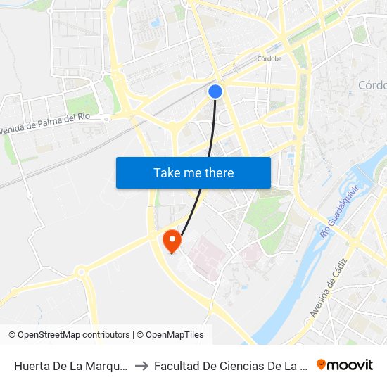 Huerta De La Marquesa D.C. to Facultad De Ciencias De La Educación map