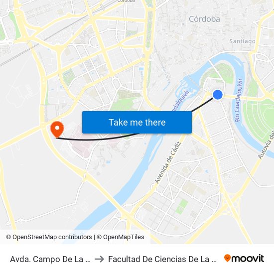 Avda. Campo De La Verdad to Facultad De Ciencias De La Educación map