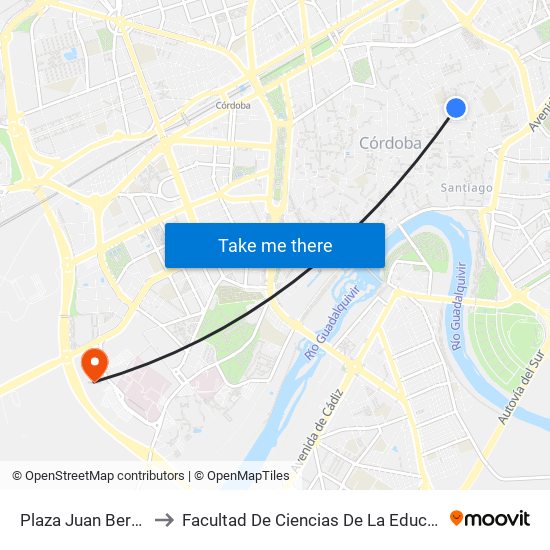 Plaza Juan Bernier to Facultad De Ciencias De La Educación map
