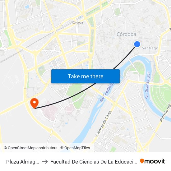 Plaza Almagra to Facultad De Ciencias De La Educación map