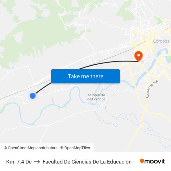 Km. 7.4 Dc to Facultad De Ciencias De La Educación map