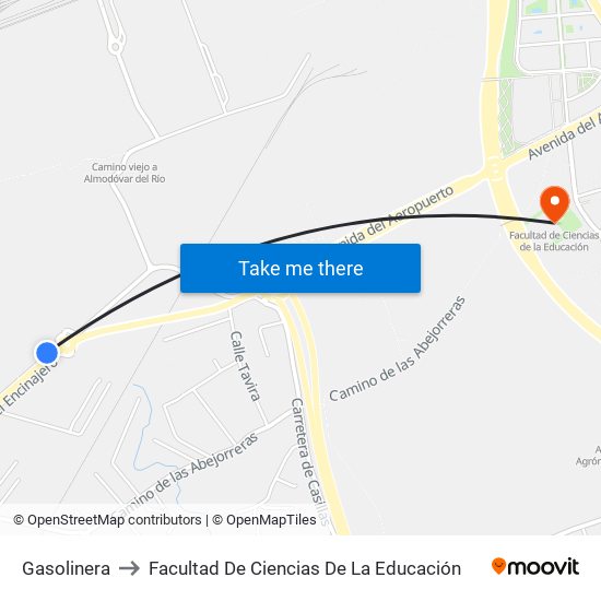 Gasolinera to Facultad De Ciencias De La Educación map