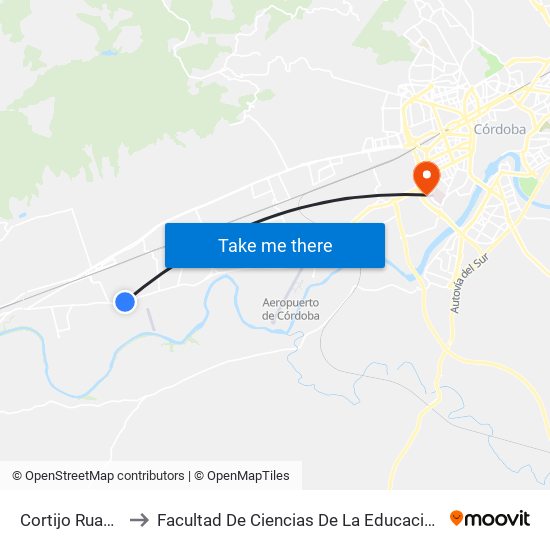 Cortijo Ruano to Facultad De Ciencias De La Educación map