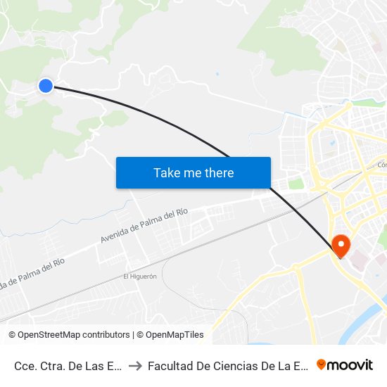 Cce. Ctra. De Las Ermitas to Facultad De Ciencias De La Educación map
