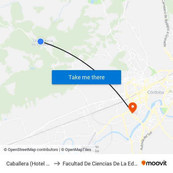 Caballera (Hotel Rural) to Facultad De Ciencias De La Educación map