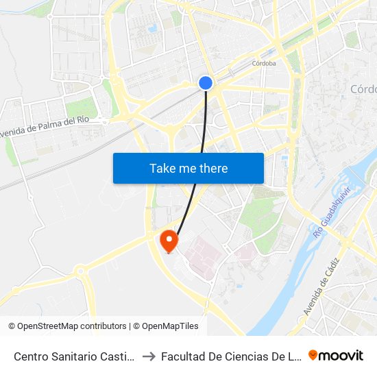Centro Sanitario Castilla Del Pino to Facultad De Ciencias De La Educación map