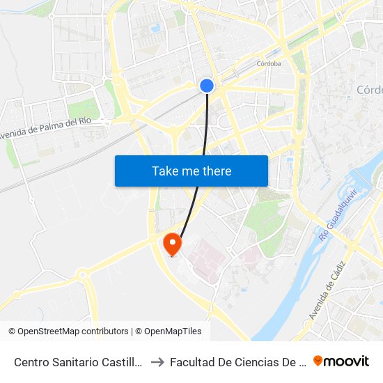 Centro Sanitario Castilla Del Pino Dc to Facultad De Ciencias De La Educación map