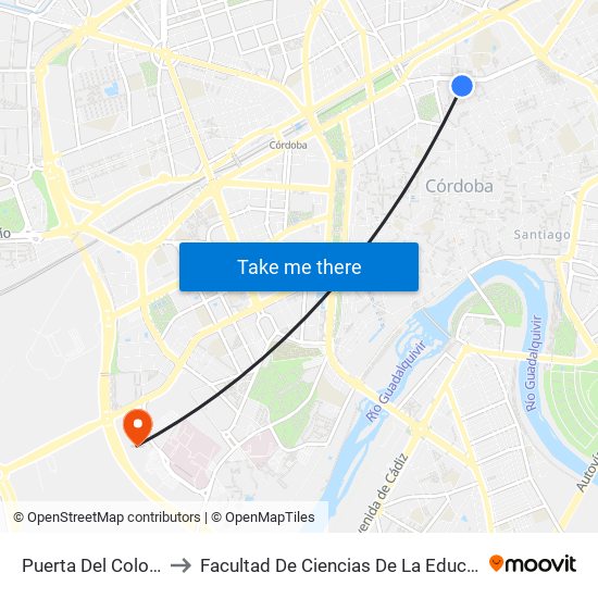 Puerta Del Colodro to Facultad De Ciencias De La Educación map
