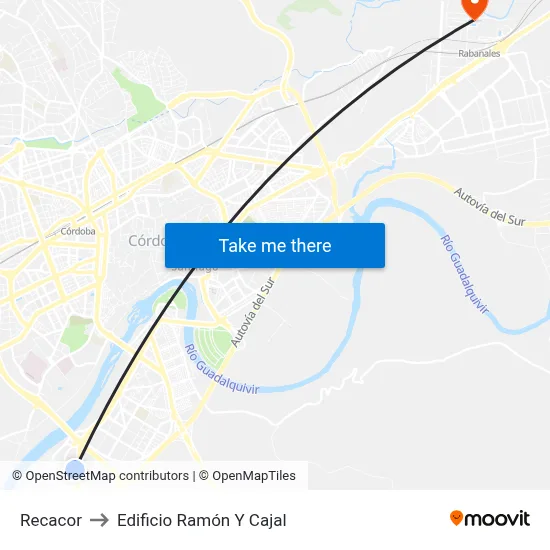 Recacor to Edificio Ramón Y Cajal map