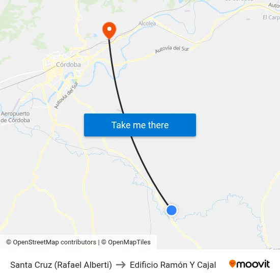 Santa Cruz (Rafael Alberti) to Edificio Ramón Y Cajal map