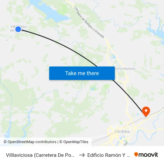Villlaviciosa (Carretera De Posadas) to Edificio Ramón Y Cajal map