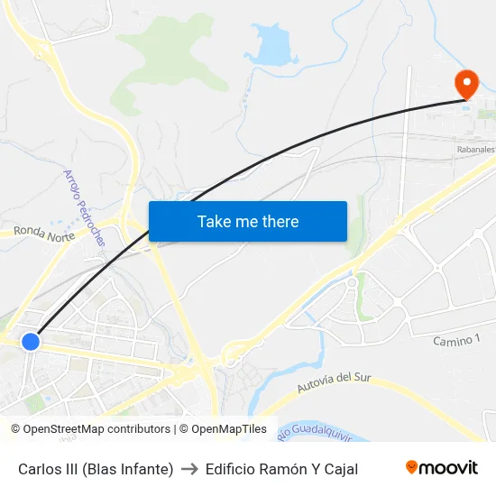 Carlos III (Blas Infante) to Edificio Ramón Y Cajal map