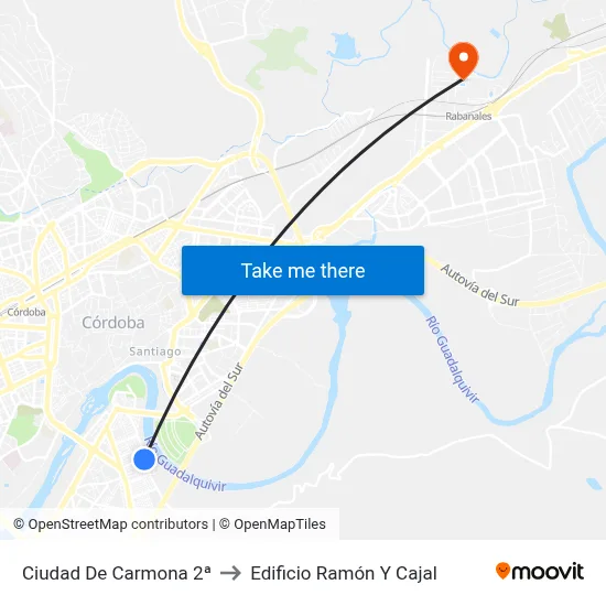 Ciudad  De Carmona 2ª to Edificio Ramón Y Cajal map
