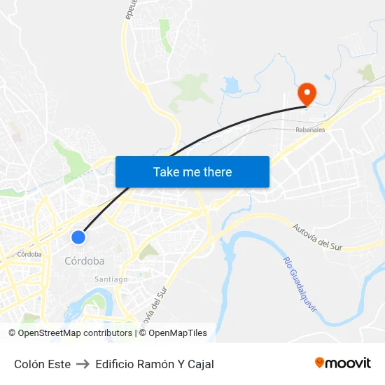Colón Este to Edificio Ramón Y Cajal map