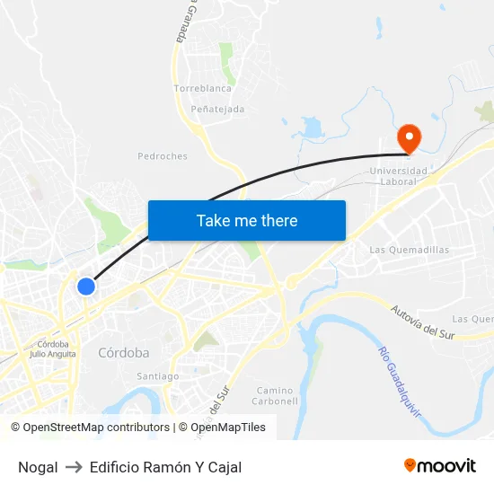 Nogal to Edificio Ramón Y Cajal map