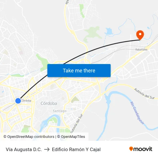 Vía Augusta D.C. to Edificio Ramón Y Cajal map