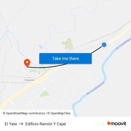 El Yate to Edificio Ramón Y Cajal map