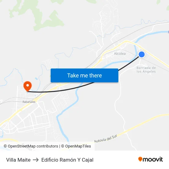 Villa Maite to Edificio Ramón Y Cajal map