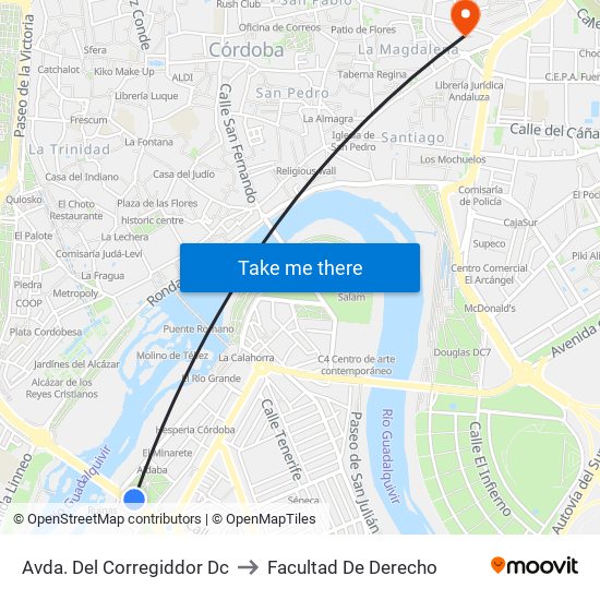 Avda. Del Corregiddor Dc to Facultad De Derecho map