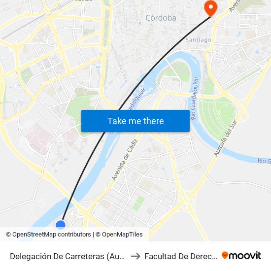 Delegación De Carreteras (Aurgi) to Facultad De Derecho map