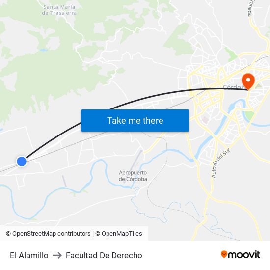 El Alamillo to Facultad De Derecho map