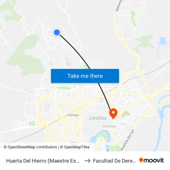 Huerta Del Hierro (Maestre Escuela) to Facultad De Derecho map