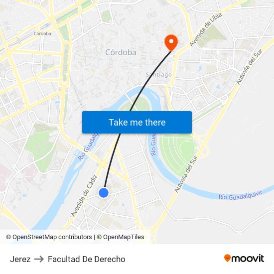 Jerez to Facultad De Derecho map