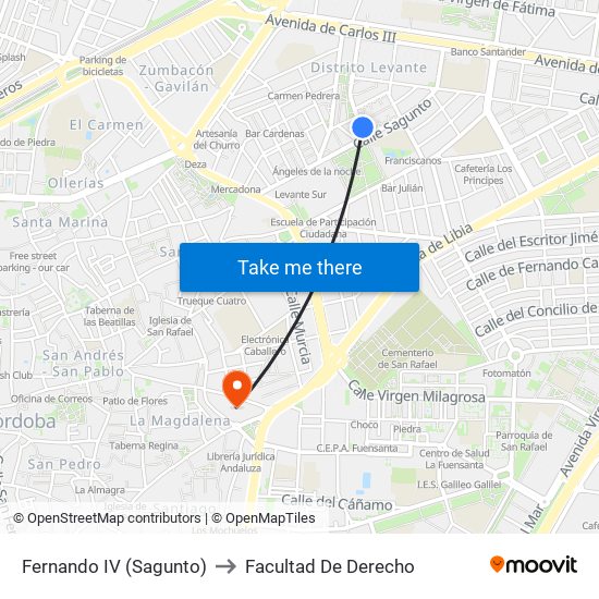 Fernando IV (Sagunto) to Facultad De Derecho map