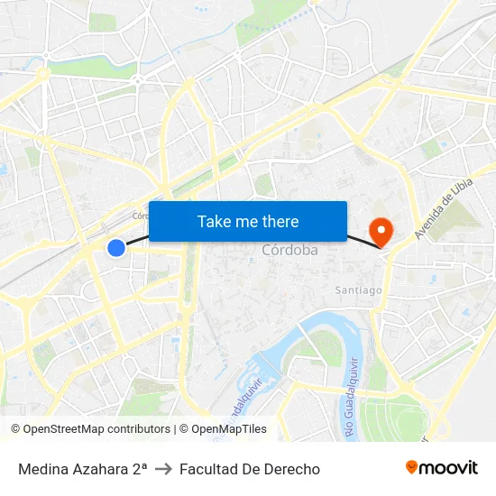 Medina Azahara 2ª to Facultad De Derecho map