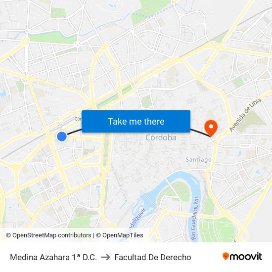 Medina Azahara 1ª D.C. to Facultad De Derecho map