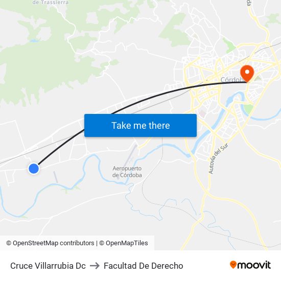 Cruce Villarrubia Dc to Facultad De Derecho map