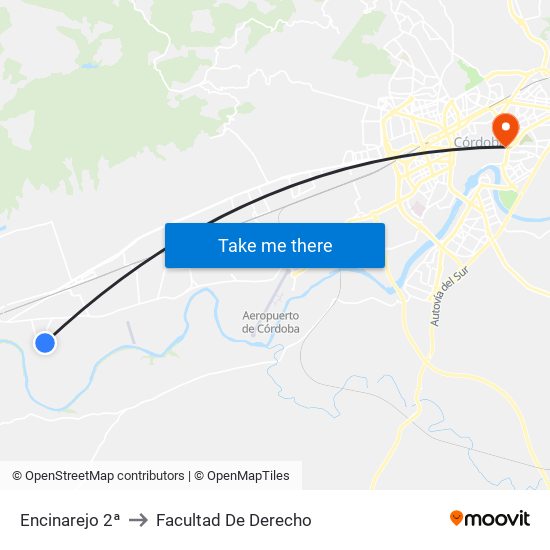 Encinarejo 2ª to Facultad De Derecho map