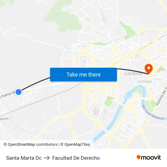 Santa Marta Dc to Facultad De Derecho map