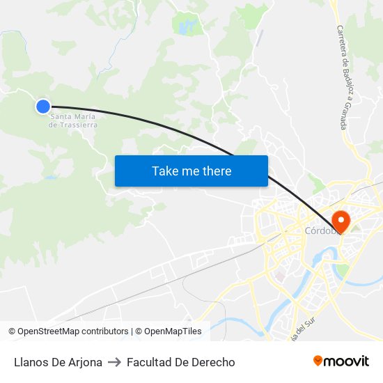 Llanos De Arjona to Facultad De Derecho map